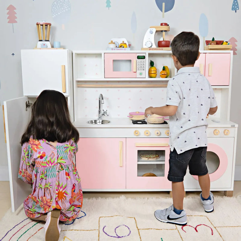 Kit Cozinha Infantil com Geladeira e Máquina de Lavar